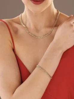 Apart Bransoletka z żółtego złota z diamentami - 18 cm - 0,40 ct - próba 585< Bransoletki Z Diamentami
