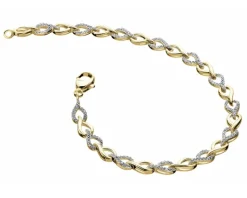 New Apart Bransoletka z żółtego złota z diamentami - 18 cm - 0,06 ct - próba 375