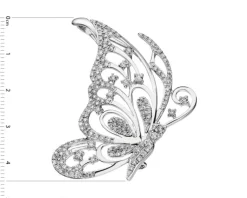 Hot Apart Broszka - zawieszka z białego złota z brylantami - motyl - 1,25 ct - próba 750