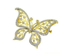 Discount Apart Broszka - zawieszka z żółtego złota z brylantami - motyl - 1,35 ct - próba 750