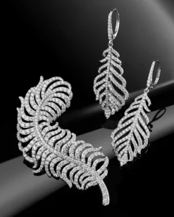 Apart Broszka z białego złota z brylantami - piórko - 5,15 ct - próba 750< Broszki Z Diamentami