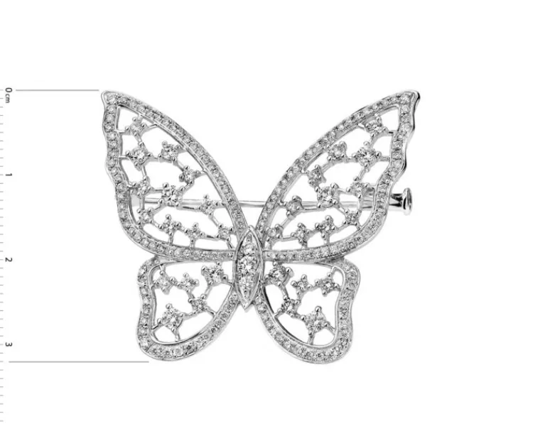 Apart Broszka z białego złota z brylantami - motyl - 1,50 ct - próba 750< Broszki Z Diamentami