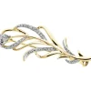 Apart Broszka z żółtego i białego złota z diamentami - piórko - 0,45 ct - próba 585< Broszki Z Diamentami