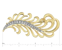 Apart Broszka z żółtego złota z brylantami - piórko - 0,10 ct - próba 585< Wszystkie