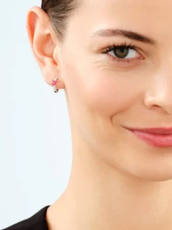 Hot Apart Kolczyki srebrne z cyrkoniami - serca, koła