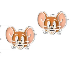 Hot Apart Kolczyki srebrne z emalią -  Tom and Jerry, Jerry, Warner Bros. Discovery