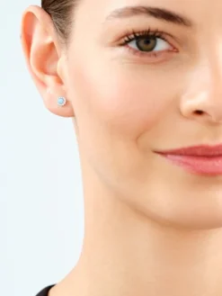 Online Apart Kolczyki srebrne z opalami i cyrkoniami - koła