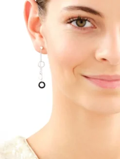 Discount Apart Kolczyki srebrne ze szlifowanym szkłem - koła