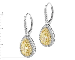 Clearance Apart Kolczyki z  białego i żółtego złota z diamentami - VS1-VS2/Fancy Light Yellow - 2,77 ct - próba 750