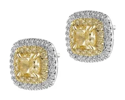 Apart Kolczyki z białego i żółtego złota z diamentami - VS1-VS2/Fancy Light Yellow - 2,61 ct - próba 750< Kolczyki Z Diamentami