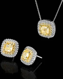 Apart Kolczyki z białego i żółtego złota z diamentami - VS1-VS2/Fancy Light Yellow - 2,61 ct - próba 750< Kolczyki Z Diamentami