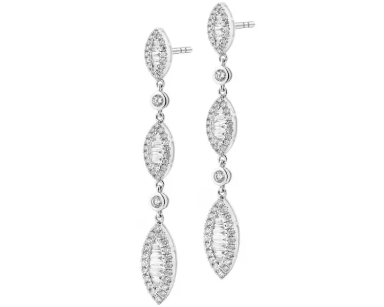 New Apart Kolczyki z białego złota z diamentami - 0,90 ct - próba 585