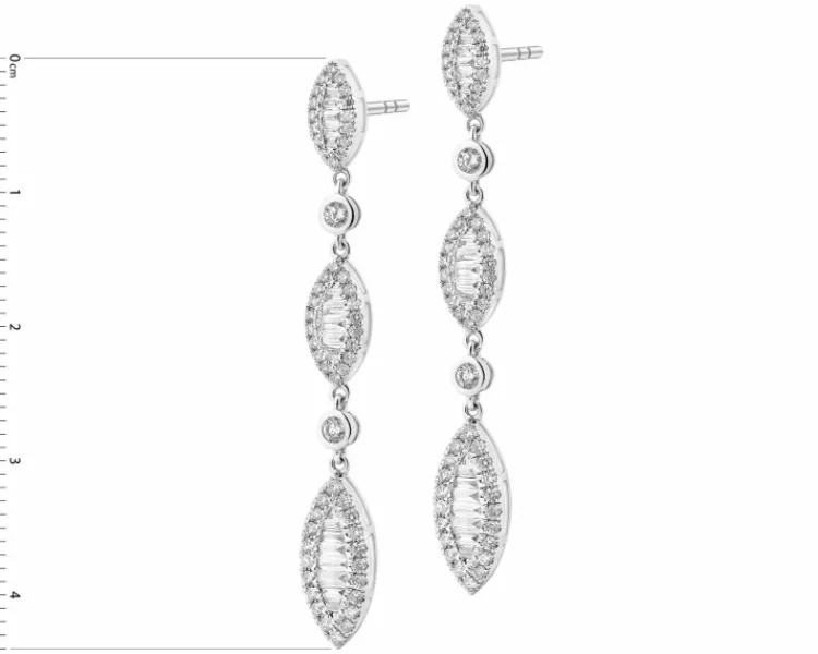 New Apart Kolczyki z białego złota z diamentami - 0,90 ct - próba 585