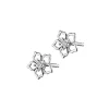 Online Apart Kolczyki z białego złota z diamentami - kwiaty - 0,006 ct - próba 585