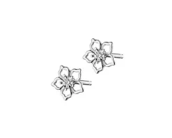 Online Apart Kolczyki z białego złota z diamentami - kwiaty - 0,006 ct - próba 585