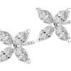 Outlet Apart Kolczyki z białego złota z diamentami - kwiaty - 0,73 ct - próba 585