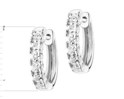 Hot Apart Kolczyki z białego złota z diamentami – koła - 0,03 ct - próba 375