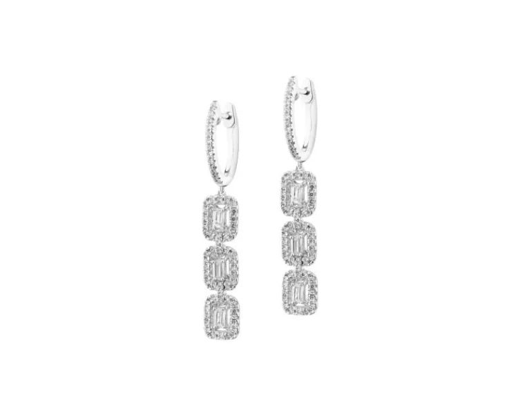 Best Apart Kolczyki z białego złota z diamentami - 0,60 ct - próba 585