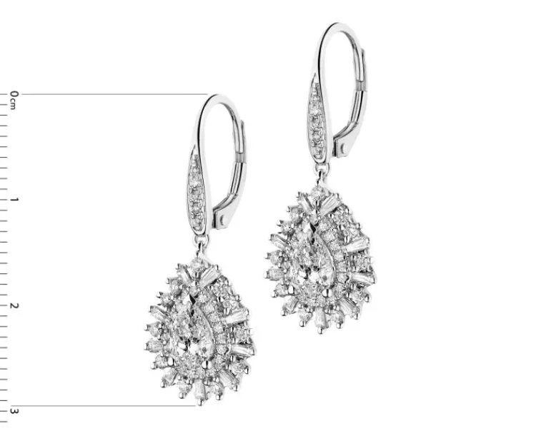 Apart Kolczyki z białego złota z diamentami - 1,74 ct - próba 585< Kolczyki Z Diamentami