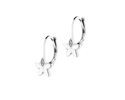 Sale Apart Kolczyki z białego złota z diamentami - kwiaty - 0,008 ct - próba 585