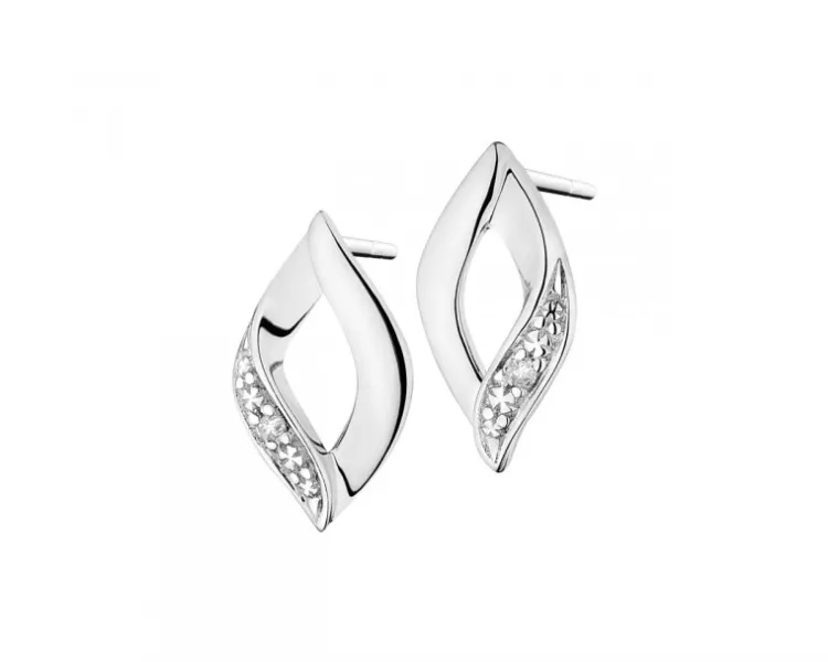 Apart Kolczyki z białego złota z diamentami - 0,008 ct - próba 375< Kolczyki Z Diamentami