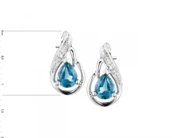 Online Apart Kolczyki z białego złota z diamentami i topazami London Blue - próba 375