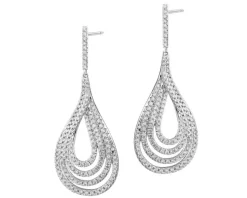 Outlet Apart Kolczyki z białego złota z brylantami - 1,01 ct - próba 585