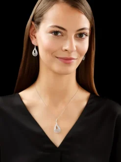 Outlet Apart Kolczyki z białego złota z brylantami - 1,01 ct - próba 585