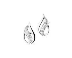Clearance Apart Kolczyki z białego złota z brylantami - 0,01 ct - próba 375