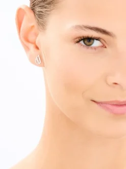 Clearance Apart Kolczyki z białego złota z brylantami - 0,01 ct - próba 375