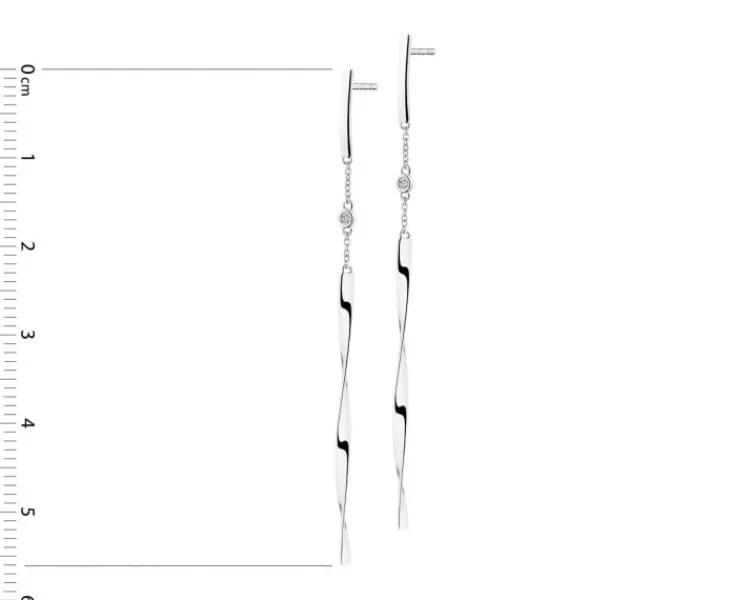 Best Apart Kolczyki z białego złota z diamentami - 0,01 ct - próba 585