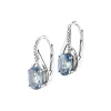 Best Apart Kolczyki z białego złota z diamentami i topazami London Blue - próba 585