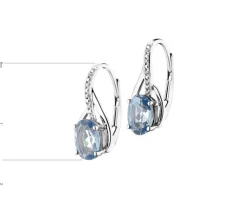Best Apart Kolczyki z białego złota z diamentami i topazami London Blue - próba 585