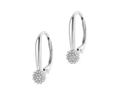 Online Apart Kolczyki z białego złota z diamentami - 0,09 ct - próba 585