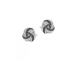 Discount Apart Kolczyki z białego złota z diamentami - 0,03 ct - próba 375