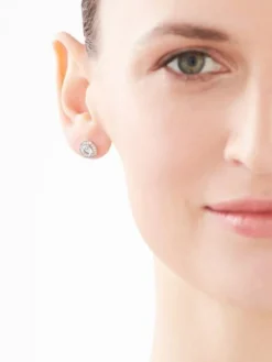 Discount Apart Kolczyki z białego złota z diamentami i akwamarynami - próba 585