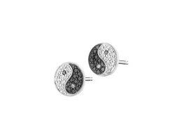 Apart Kolczyki z białego złota z diamentami - yin yang - 0,16 ct - próba 585< Kolczyki Z Diamentami