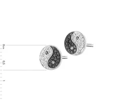 Apart Kolczyki z białego złota z diamentami - yin yang - 0,16 ct - próba 585< Kolczyki Z Diamentami