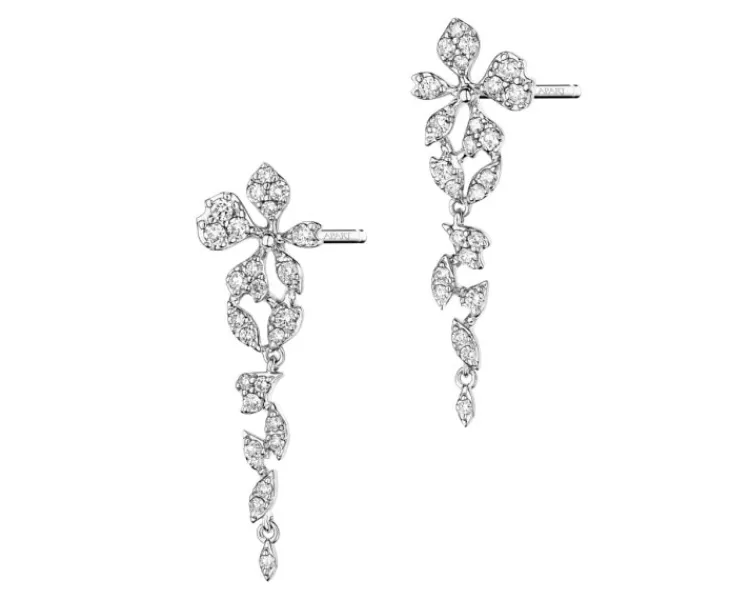 New Apart Kolczyki z białego złota z brylantami - 0,65 ct - próba 585
