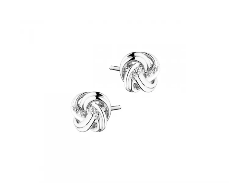 Apart Kolczyki z białego złota z diamentami - 0,01 ct - próba 375< Kolczyki Z Diamentami