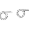 Apart Kolczyki z białego złota z diamentami - koła - 0,05 ct - próba 375