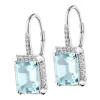 Best Apart Kolczyki z białego złota z diamentami i topazami Sky Blue - próba 585