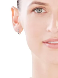 Apart Kolczyki z białego złota z diamentami i szafirami - próba 585< Kolczyki Z Diamentami