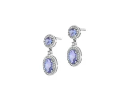 Sale Apart Kolczyki z białego złota z brylantami i tanzanitami - próba 585