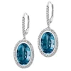 New Apart Kolczyki z białego złota z brylantami i topazami London Blue - próba 585