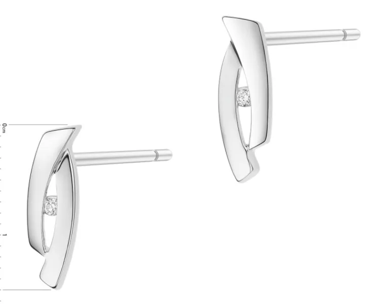 Sale Apart Kolczyki z białego złota z brylantami - 0,02 ct - próba 585