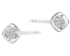 Best Apart Kolczyki z białego złota z diamentami - 0,05 ct - próba 585