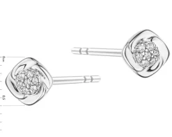 Best Apart Kolczyki z białego złota z diamentami - 0,05 ct - próba 585