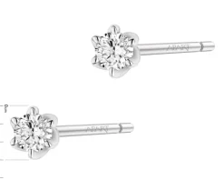 Outlet Apart Kolczyki z białego złota z brylantami - 0,20 ct - próba 585