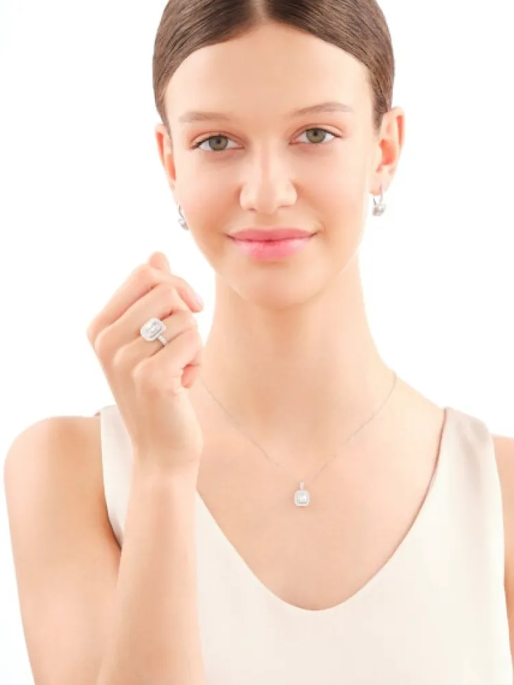 New Apart Kolczyki z białego złota z diamentami - 0,72 ct - próba 585